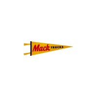 MACK TRUCKS YELLOW 9" X 27" OXFORD FELT PENNANT