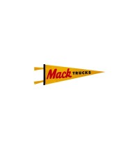 MACK TRUCKS YELLOW 9" X 27" OXFORD FELT PENNANT