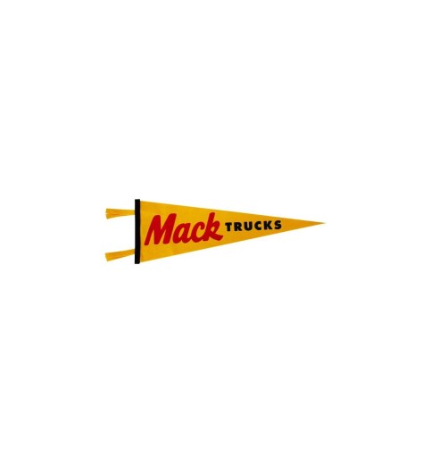 MACK TRUCKS YELLOW 9" X 27" OXFORD FELT PENNANT