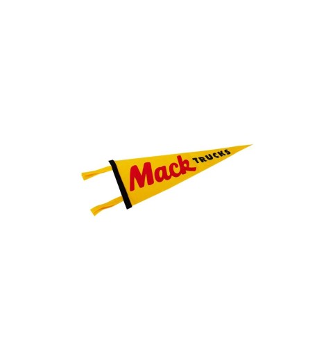 MACK TRUCKS YELLOW 9" X 27" OXFORD FELT PENNANT
