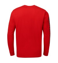 Men's Red Long Sleeve T-Shirt with Black Wordmark 2X