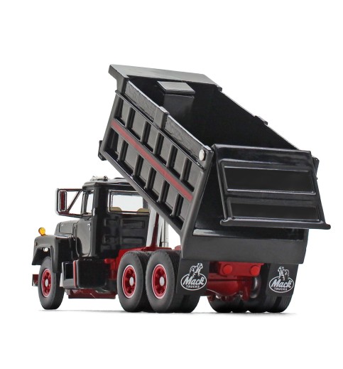 Mack R Model Black & Red Dump Truck Diecast