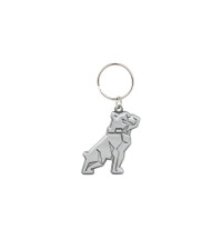 ANTIQUE NICKEL BULLDOG KEYCHAIN