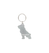 ANTIQUE NICKEL BULLDOG KEYCHAIN