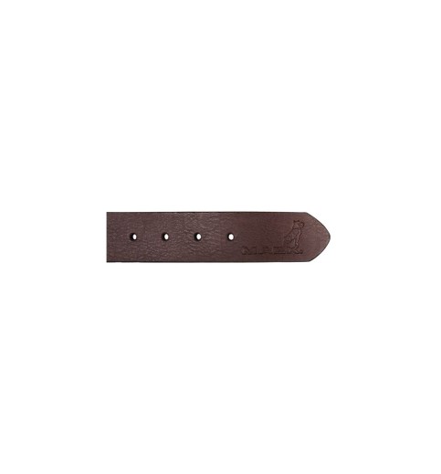 BROWN AND BLACK REVERSIBLE MACK LOGO BELT
