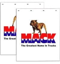 White Mud Flap Set with MACK USA Logo 30 inch
