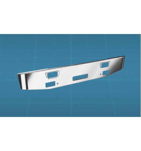 Superliner II Chrome Bumper with Light Hole Cutouts