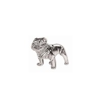 Silver Bulldog Lapel Pin