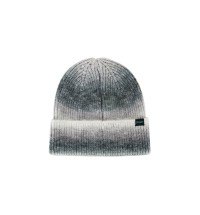 Grey Marbled Knit Cap with Pink Bulldog