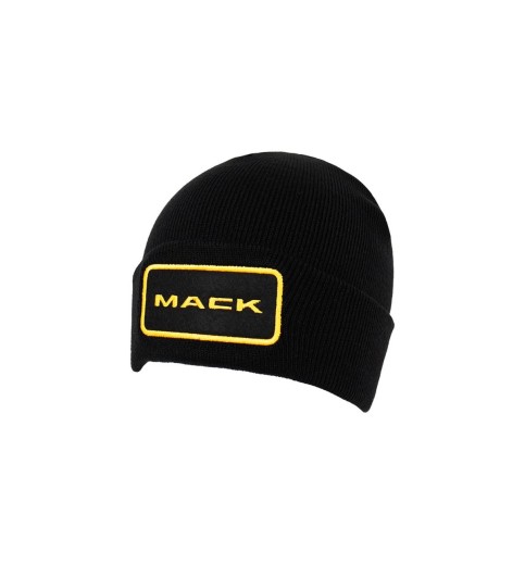Black Cuff Knit Cap with Mack Patch