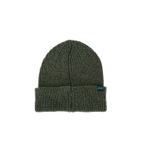 Olive Marled Ribbed Cuff Beanie