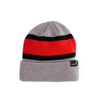Grey Red Stripe Knit Cap Grey Red Stripe Knit Cap