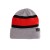Grey Red Stripe Knit Cap