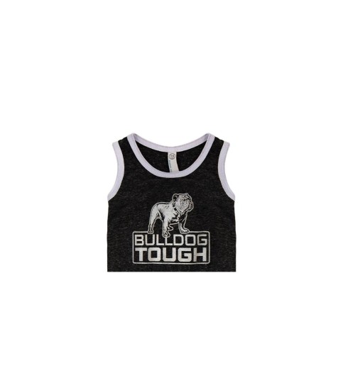Smoke Melange Bulldog Tough Onesie