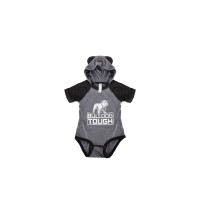 Granite Heather Bulldog Tough Hooded Onesie