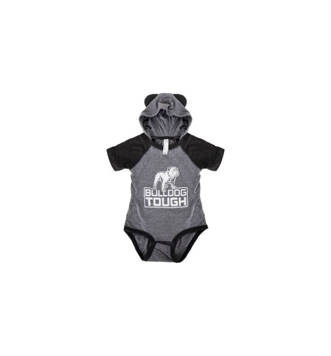 Granite Heather Bulldog Tough Hooded Onesie