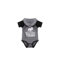 Granite Heather Bulldog Tough Hooded Onesie