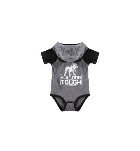 Granite Heather Bulldog Tough Hooded Onesie