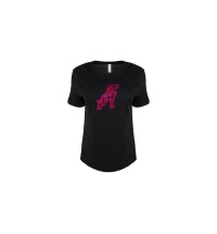 Ladies Black Sequin Bulldog T-shirt
