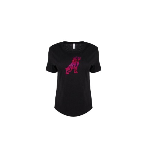 Ladies Black Sequin Bulldog T-shirt Ladies Black Sequin Bulldog T-shirt