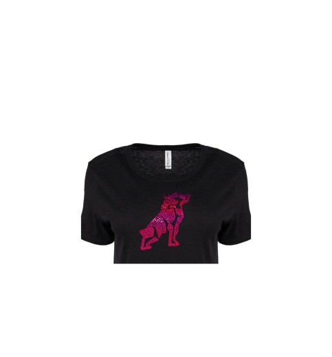 Ladies Black Sequin Bulldog T-shirt Ladies Black Sequin Bulldog T-shirt