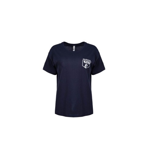 125th Anniversary Mack Logo Navy Ladies T-shirt