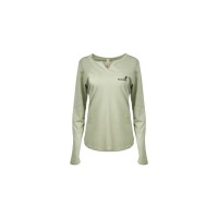 Ladies Desert Sage Long Sleeve Notch Neck Shirt