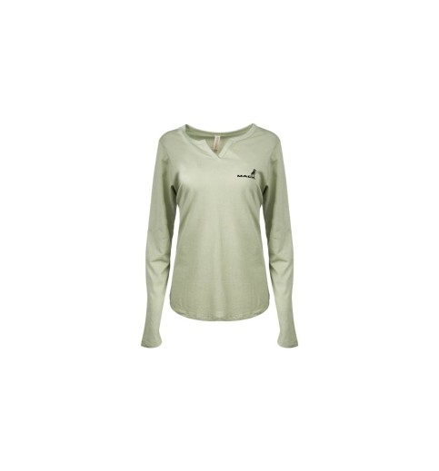 Ladies Desert Sage Long Sleeve Notch Neck Shirt