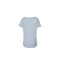 Cursive Bulldog Tough Blue Fog Scoop Neck T-shirt