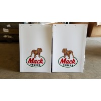 White Mud Flap Set with 4 Color Mack Logo 36 inch