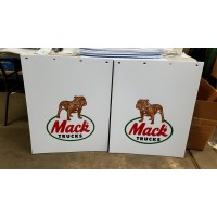 White Mud Flap Set with 4 Color Mack Logo 30 inch