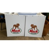 White Mud Flap Set with 4 Color Mack Logo 30 inch