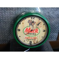 20" Mack Logo Neon Clock (Green)
