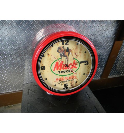 20" Mack Logo Neon Clock (Red)