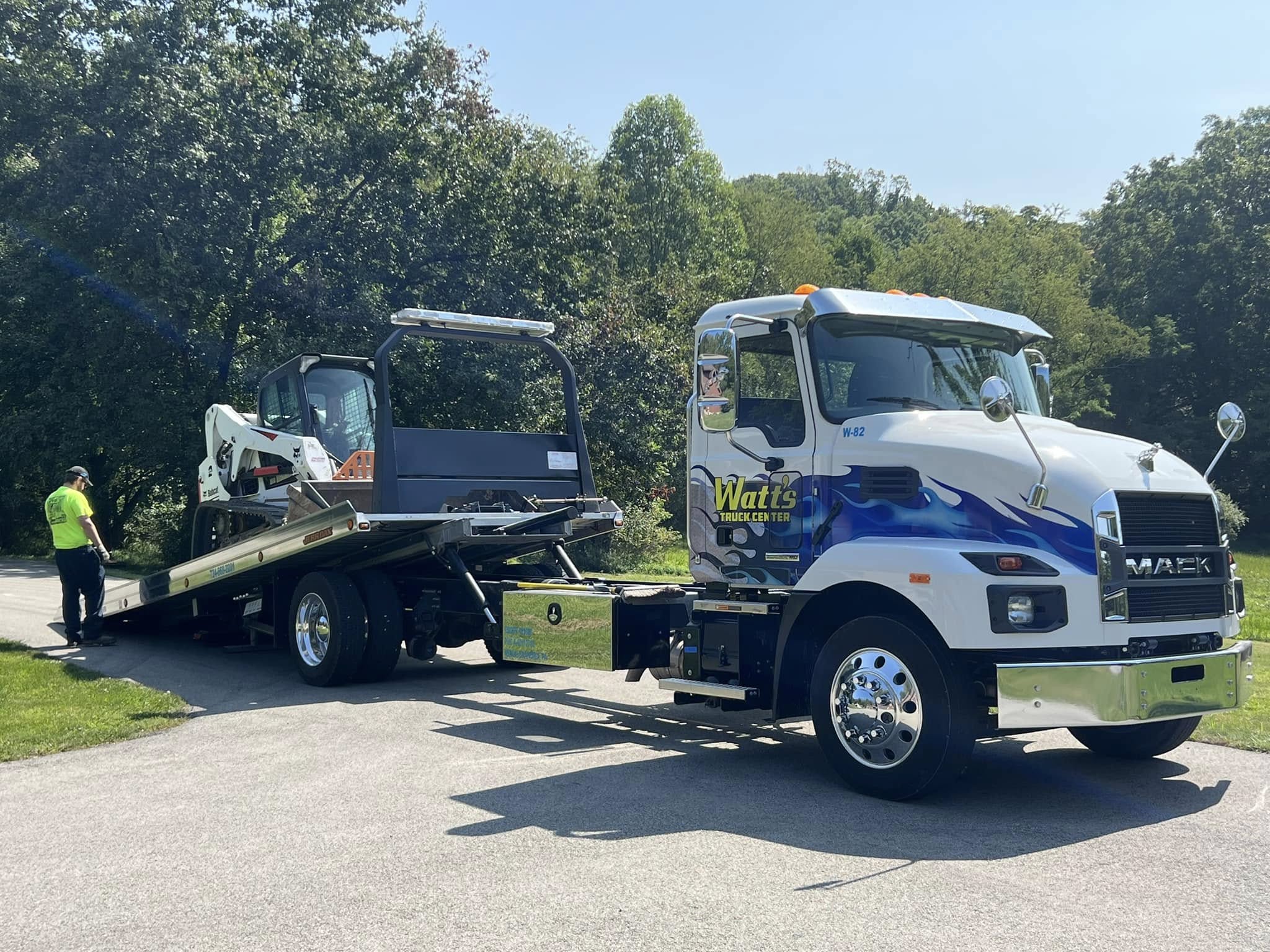 Watt's towing equipment on the job